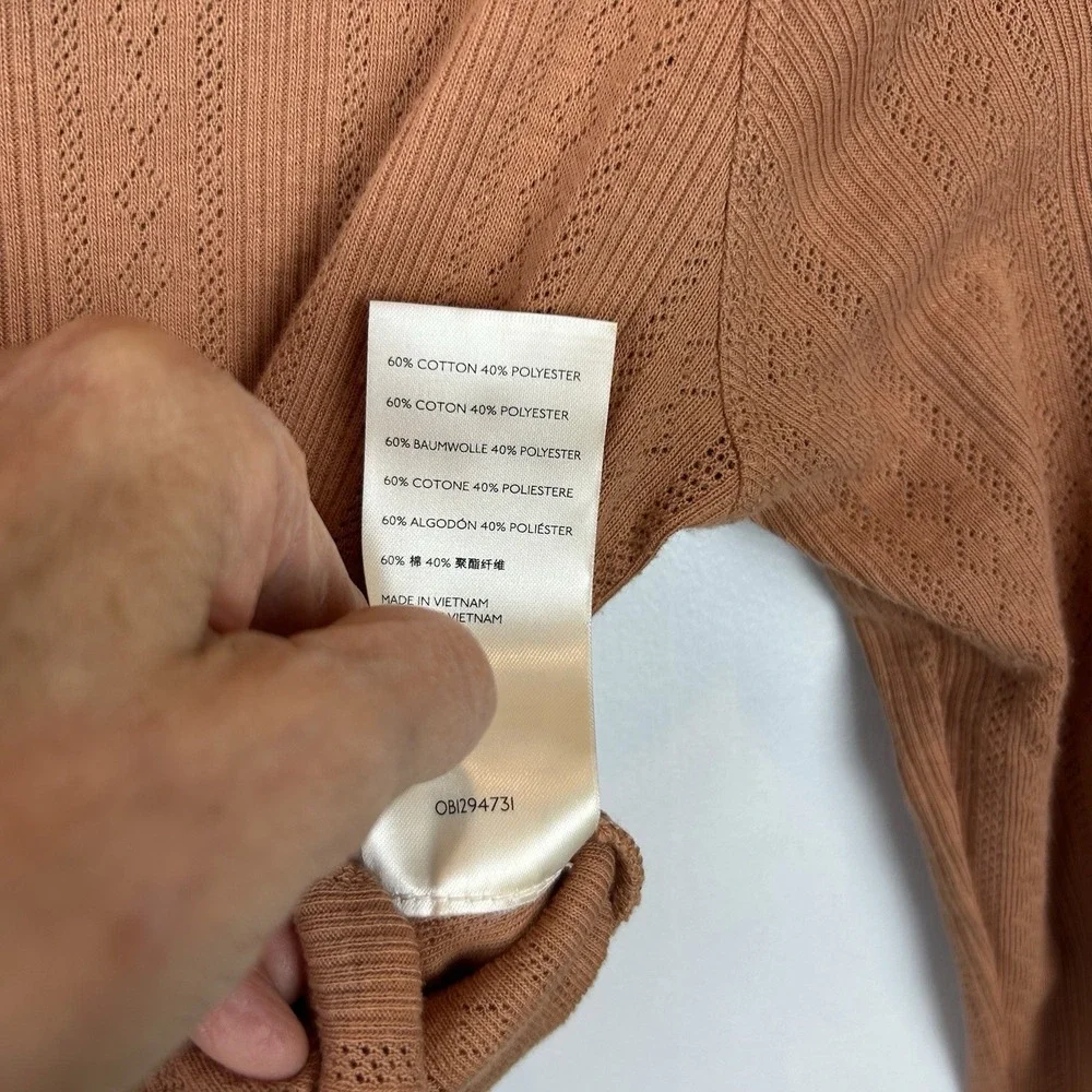 Free People Snap Top Womens Small Cropped Mini Snap Terra Cotta Y2K 80s 90s